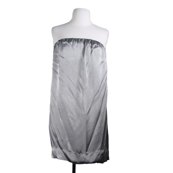 Stella McCartney Womens IT42 Gray Satin Strapless Mini Dress & Bomber Jacket 2PC - Picture 2 of 11